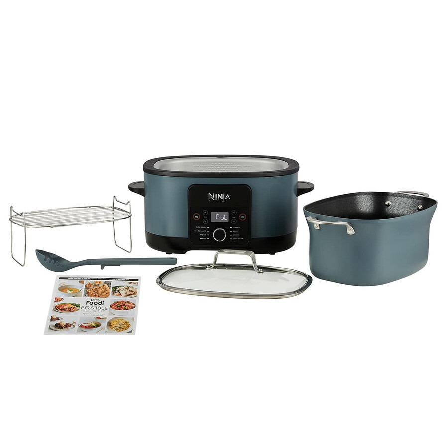 ninja foodi 8-in-1 possiblecooker スロークッカーマルチクッカー シーソルトグレー mc1001uk